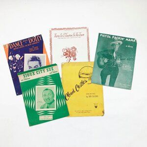 Set of 5 Music Sheets Dance With A Dolly Sioux City Sue Plus More